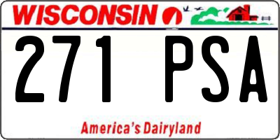 WI license plate 271PSA