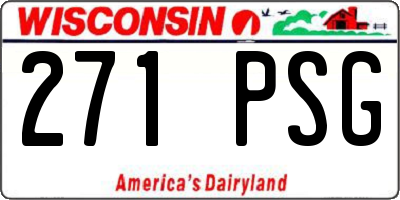 WI license plate 271PSG