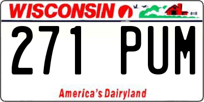 WI license plate 271PUM