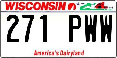 WI license plate 271PWW