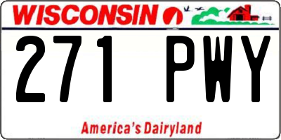 WI license plate 271PWY