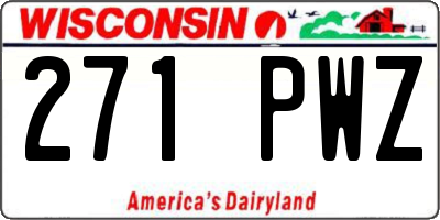 WI license plate 271PWZ