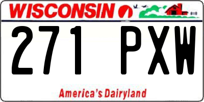 WI license plate 271PXW