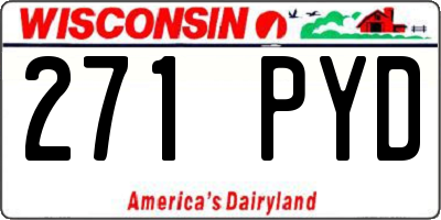 WI license plate 271PYD