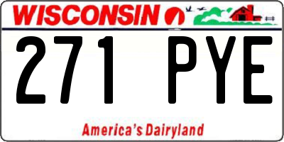 WI license plate 271PYE