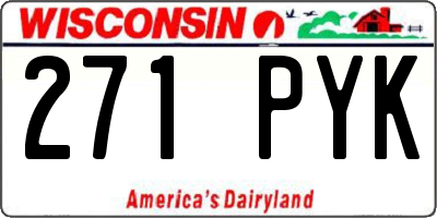 WI license plate 271PYK