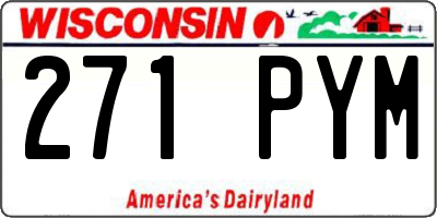 WI license plate 271PYM
