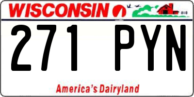 WI license plate 271PYN