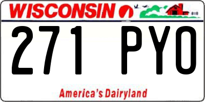 WI license plate 271PYO