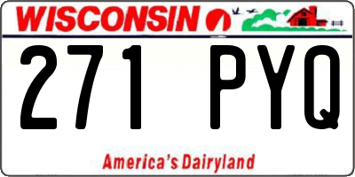 WI license plate 271PYQ
