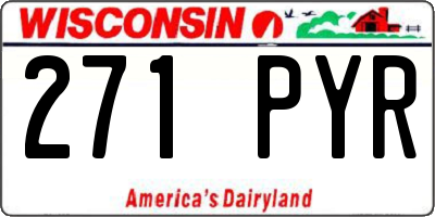 WI license plate 271PYR