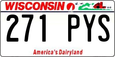 WI license plate 271PYS