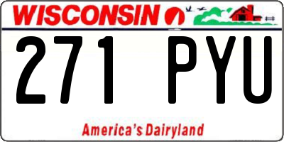 WI license plate 271PYU