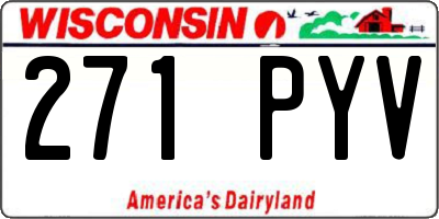 WI license plate 271PYV