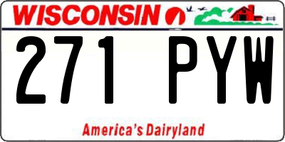 WI license plate 271PYW