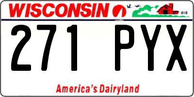 WI license plate 271PYX
