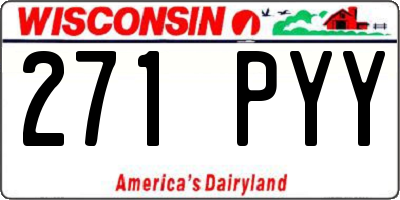 WI license plate 271PYY