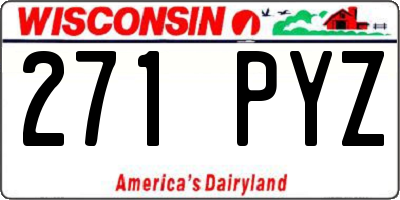 WI license plate 271PYZ