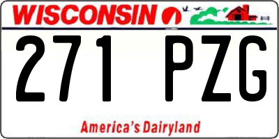 WI license plate 271PZG
