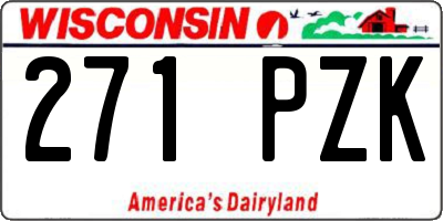 WI license plate 271PZK
