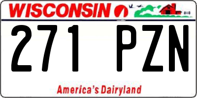 WI license plate 271PZN