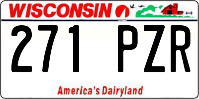 WI license plate 271PZR