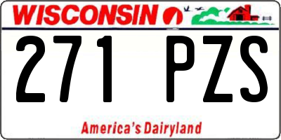 WI license plate 271PZS