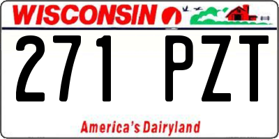 WI license plate 271PZT