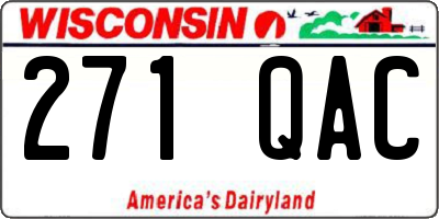 WI license plate 271QAC