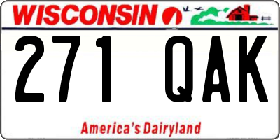 WI license plate 271QAK