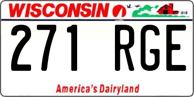 WI license plate 271RGE