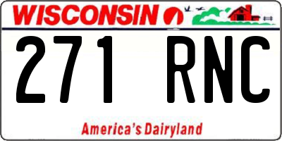 WI license plate 271RNC