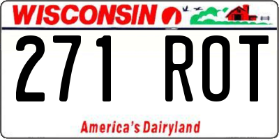WI license plate 271ROT