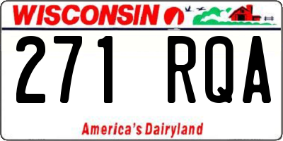 WI license plate 271RQA