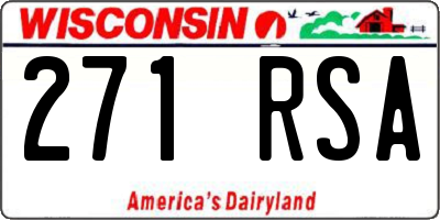 WI license plate 271RSA