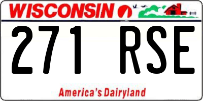 WI license plate 271RSE