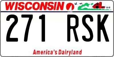 WI license plate 271RSK