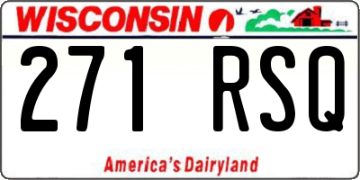 WI license plate 271RSQ