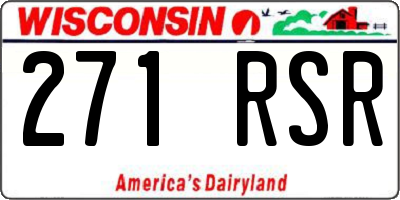 WI license plate 271RSR