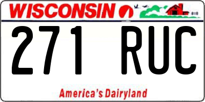 WI license plate 271RUC