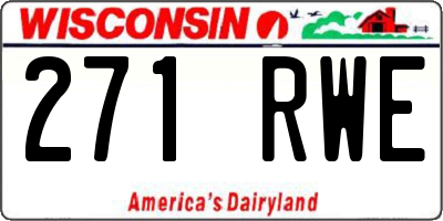 WI license plate 271RWE