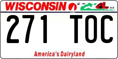 WI license plate 271TOC