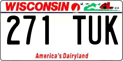 WI license plate 271TUK