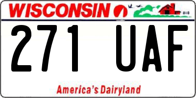 WI license plate 271UAF
