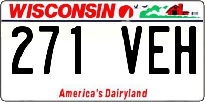 WI license plate 271VEH