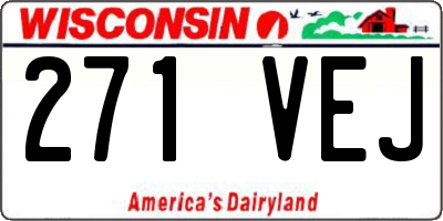 WI license plate 271VEJ