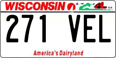 WI license plate 271VEL