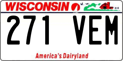 WI license plate 271VEM