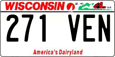 WI license plate 271VEN