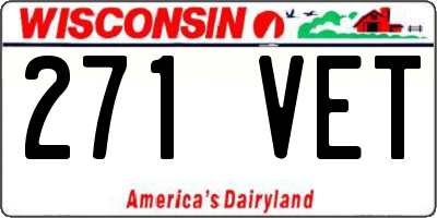 WI license plate 271VET